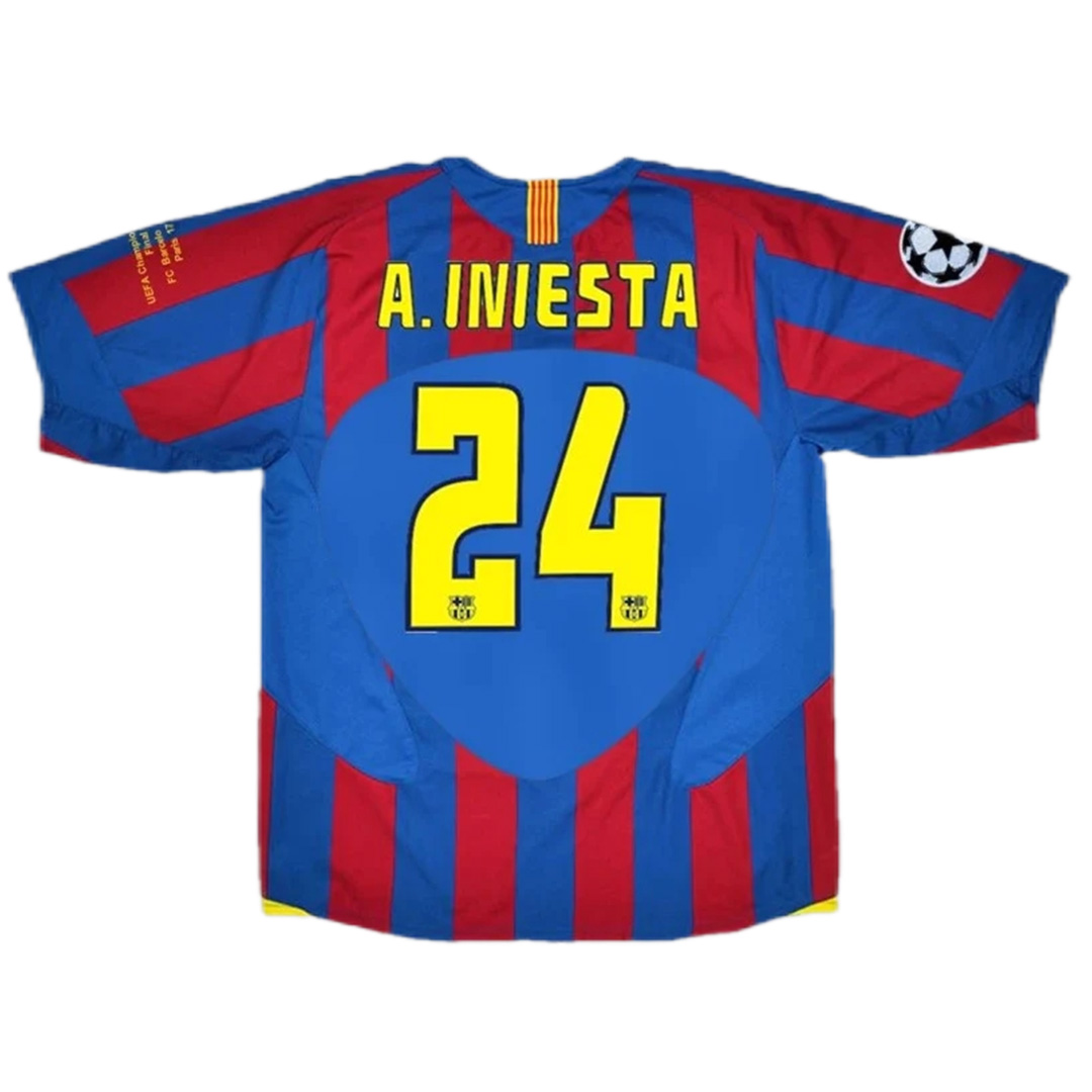 A.Iniesta #24 Retro Barcelona UCL Final Home Jersey 2005/06 (back view)