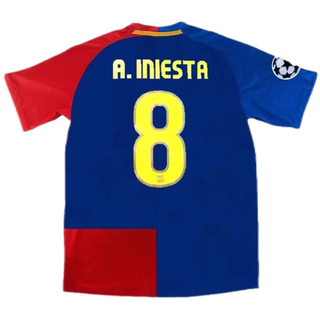 A.INIESTA #8 Retro Barcelona UCL Final Home Jersey 2008/09 (back view)
