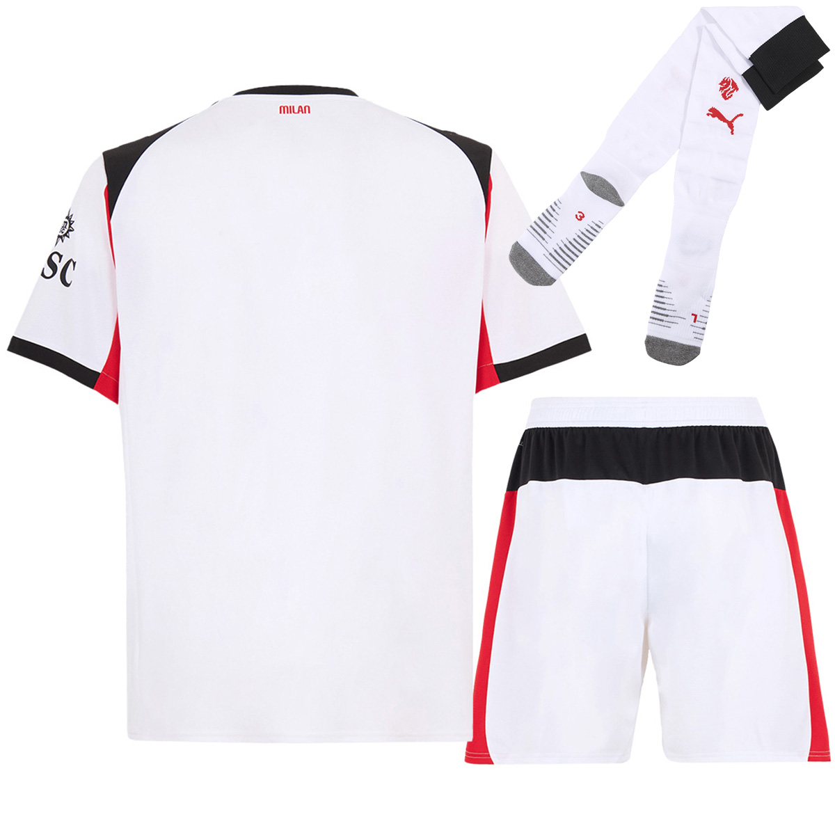 AC Milan Away Jersey Full Kit 2025/26 (back view)