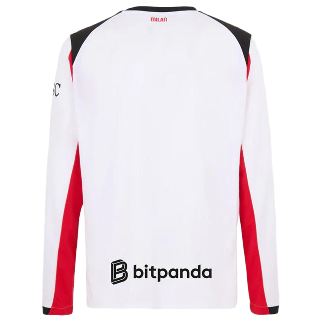 AC Milan Away Long Sleeve Jersey 2025/26 (back view)