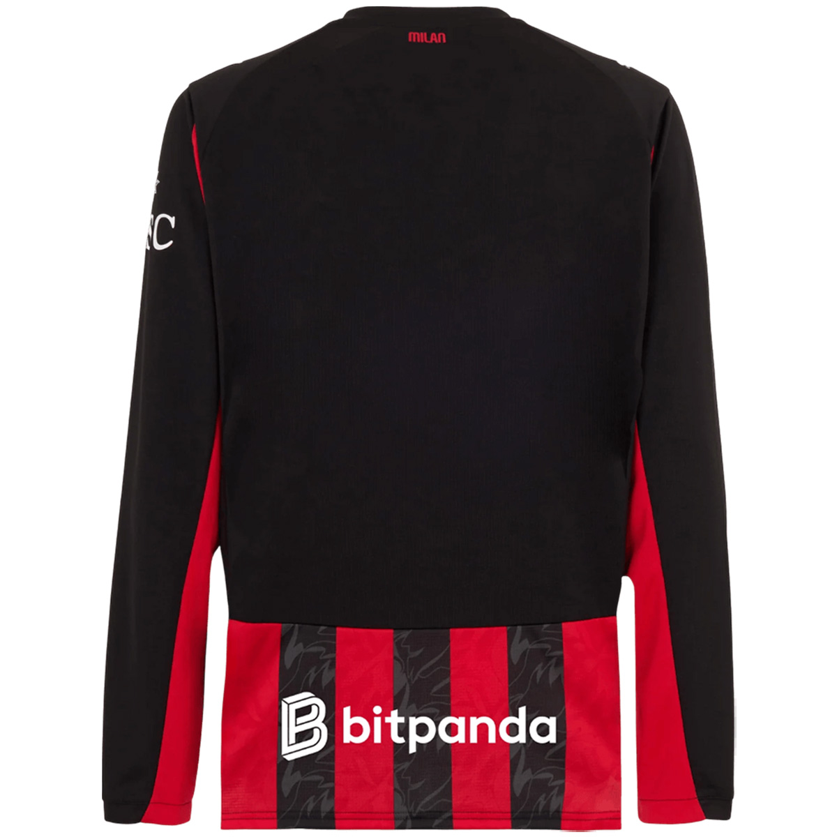 AC Milan Home Long Sleeve Jersey 2025/26 (back view)