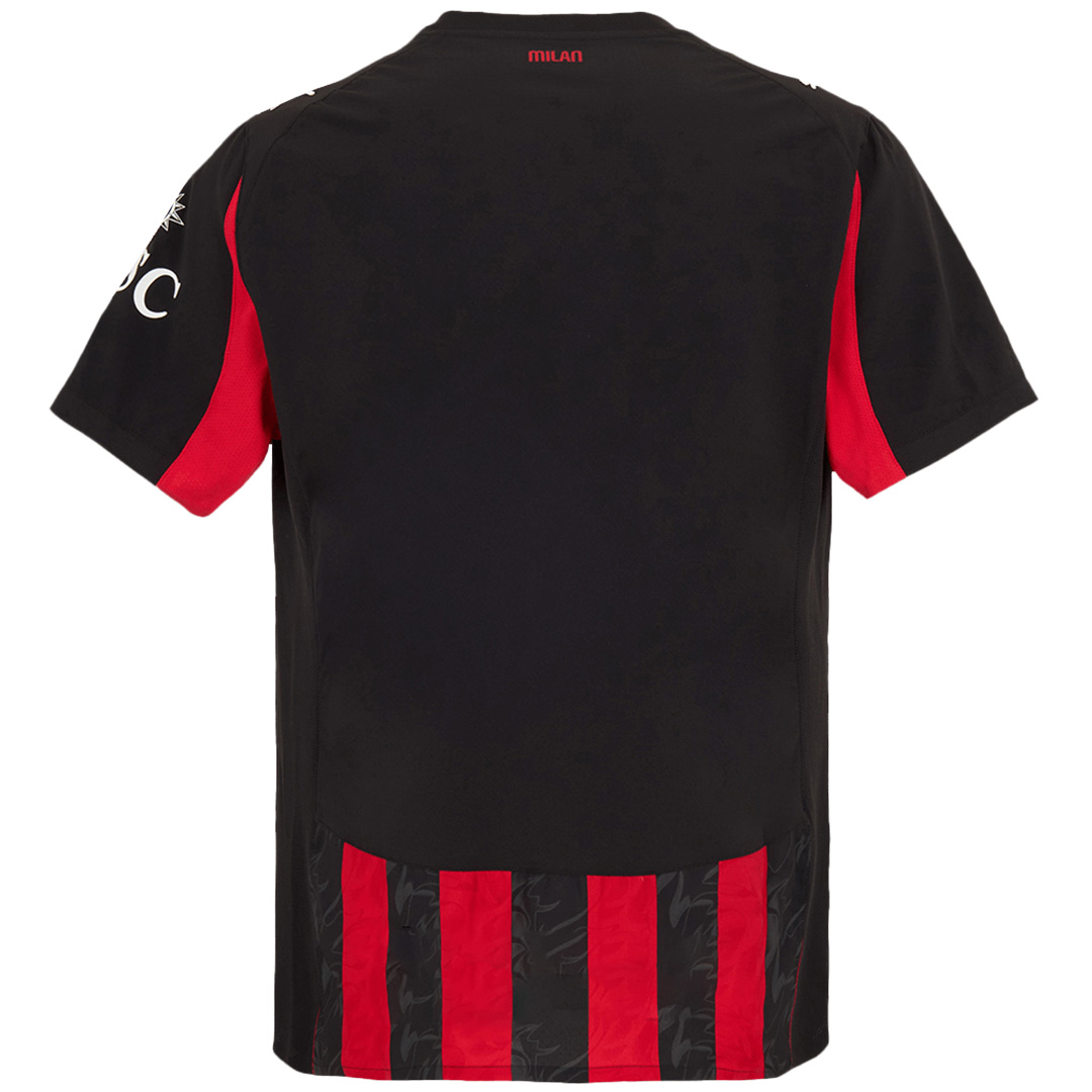 AC Milan Home Match Jersey Player Version 2025/26 (back view)