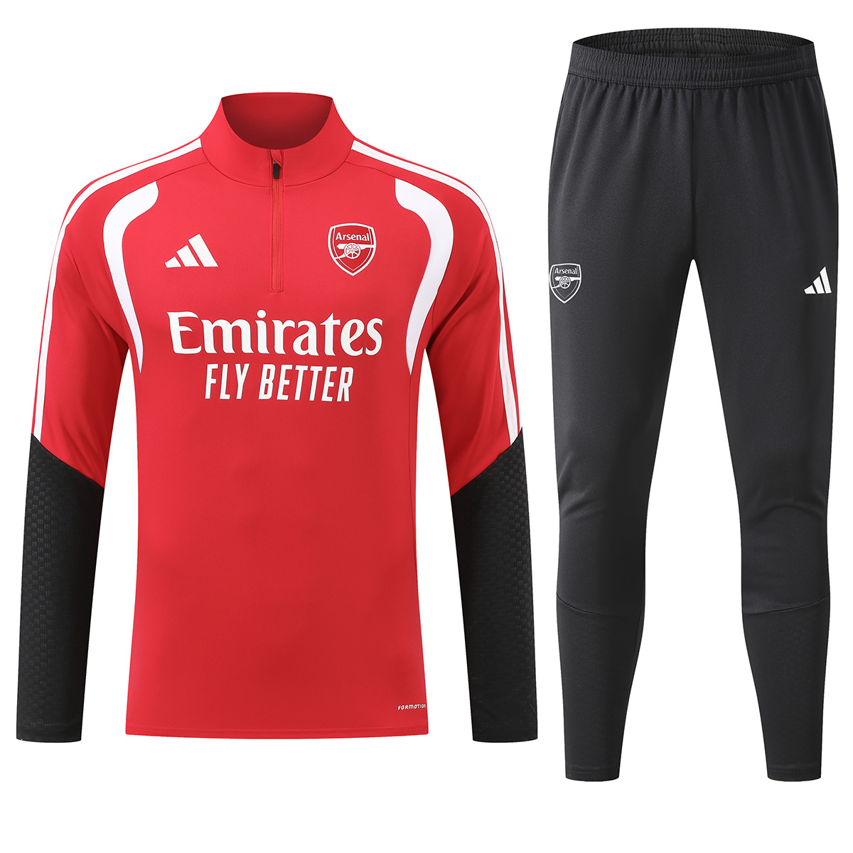 Kids Arsenal 1/4 Zipper Sweat Kit(Top+Pants) Red 2026/27
