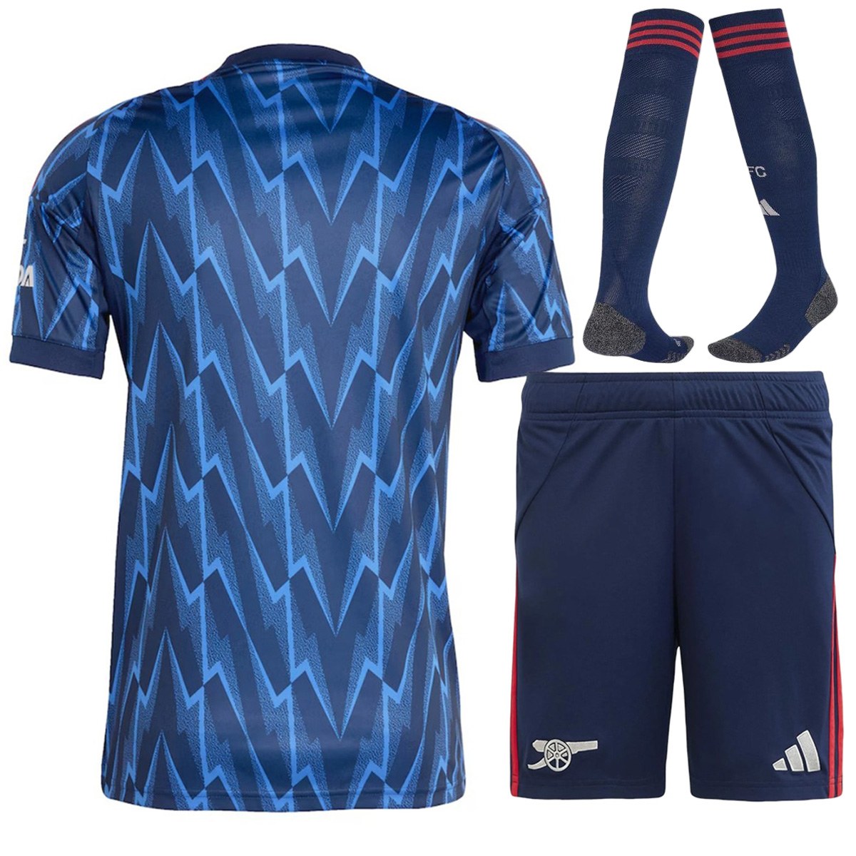Arsenal Away Jersey Full Kit 2025/26 (back view)