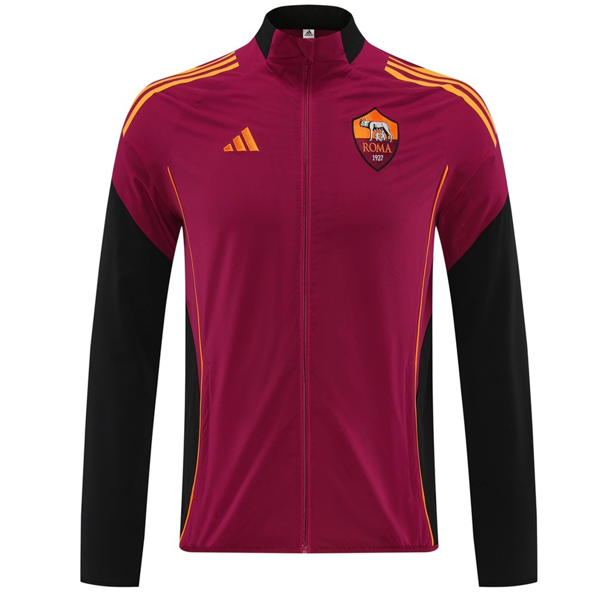 AS Roma Windbreaker Jacket Red 2025/26 (back view)