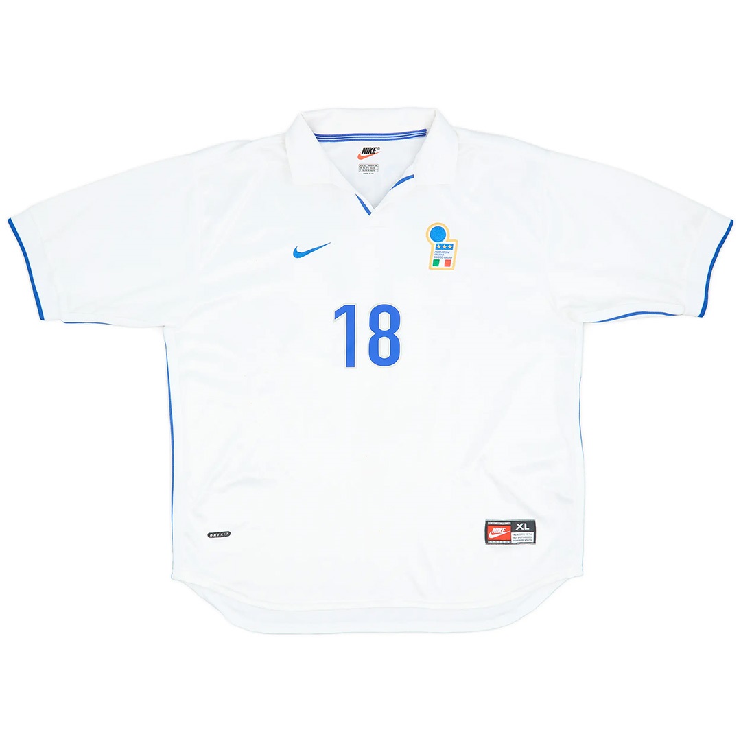BAGGIO R #18 Retro Italy Away Jersey World Cup 1998 (back view)