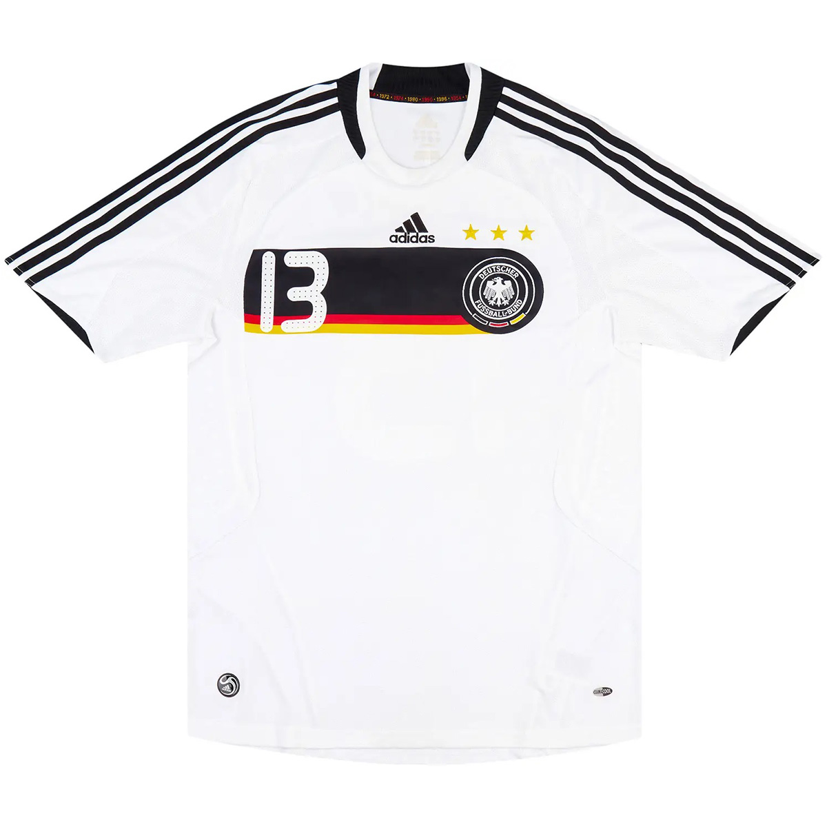 Ballack #13 Retro Germany Home Jersey Euro Cup 2008 (back view)