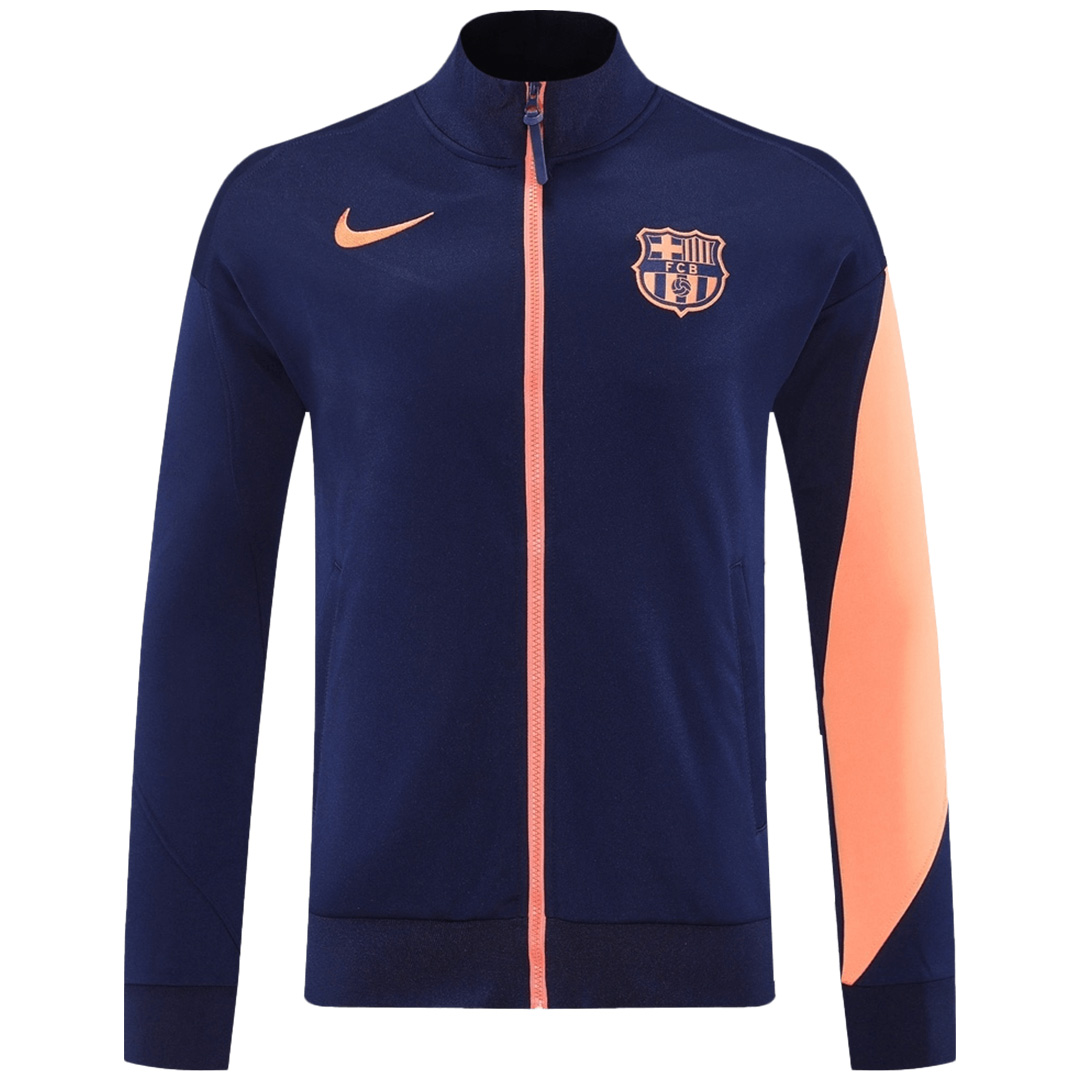 Barcelona Anthem Jacket Navy & Orange 2025/26 (back view)