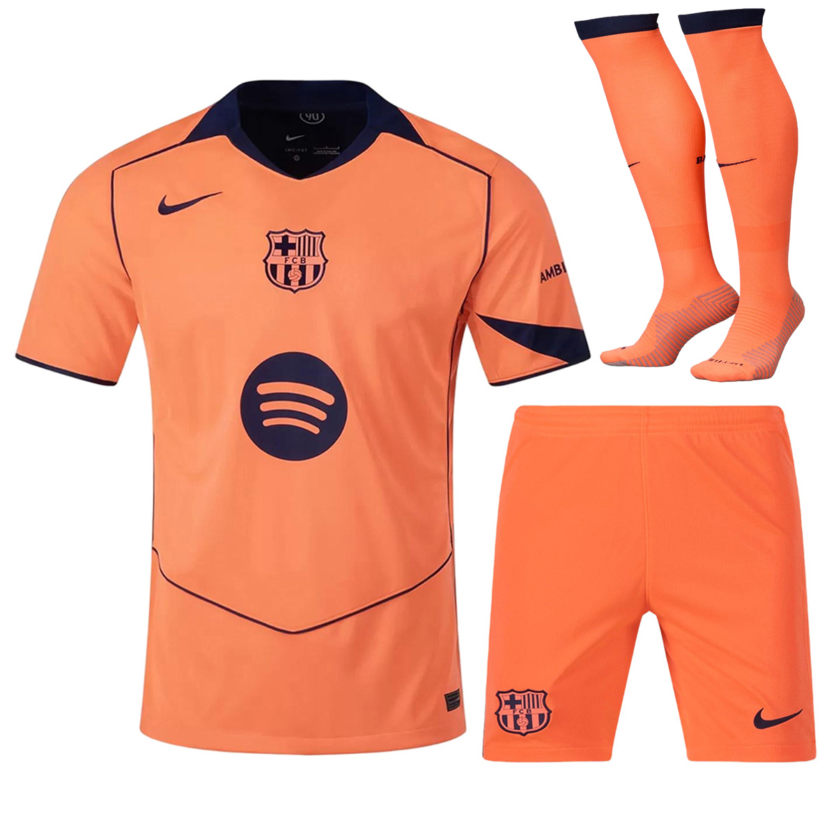 Barcelona Third Jersey Full Kit 2025/26 (back view)