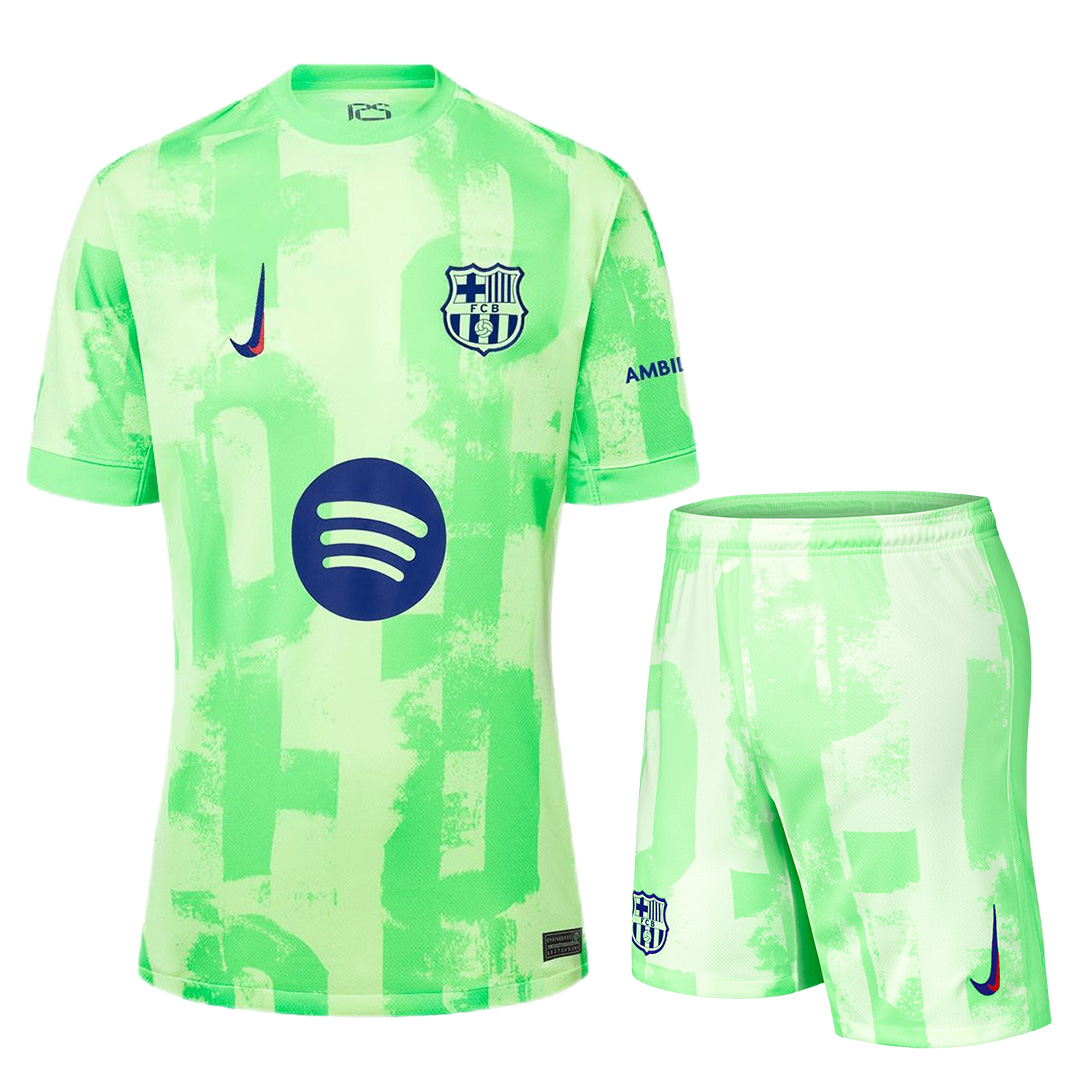Barcelona Third Spotify Logo Without Text Full Kit 2024/25 (back view)