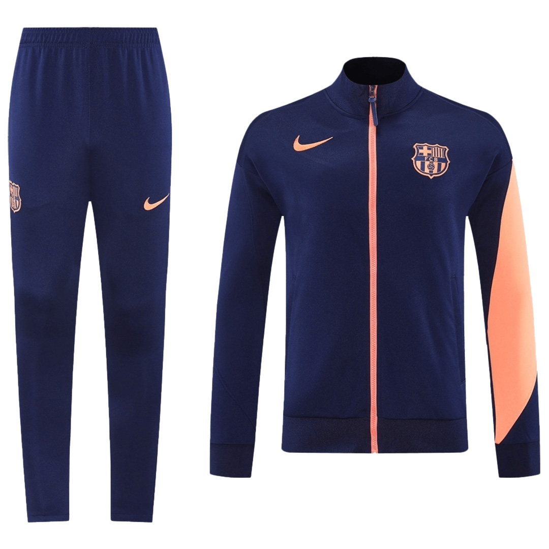 Barcelona Training Tracksuit Kit(Jacket+Pants) Navy & Orange 2025/26 (back view)