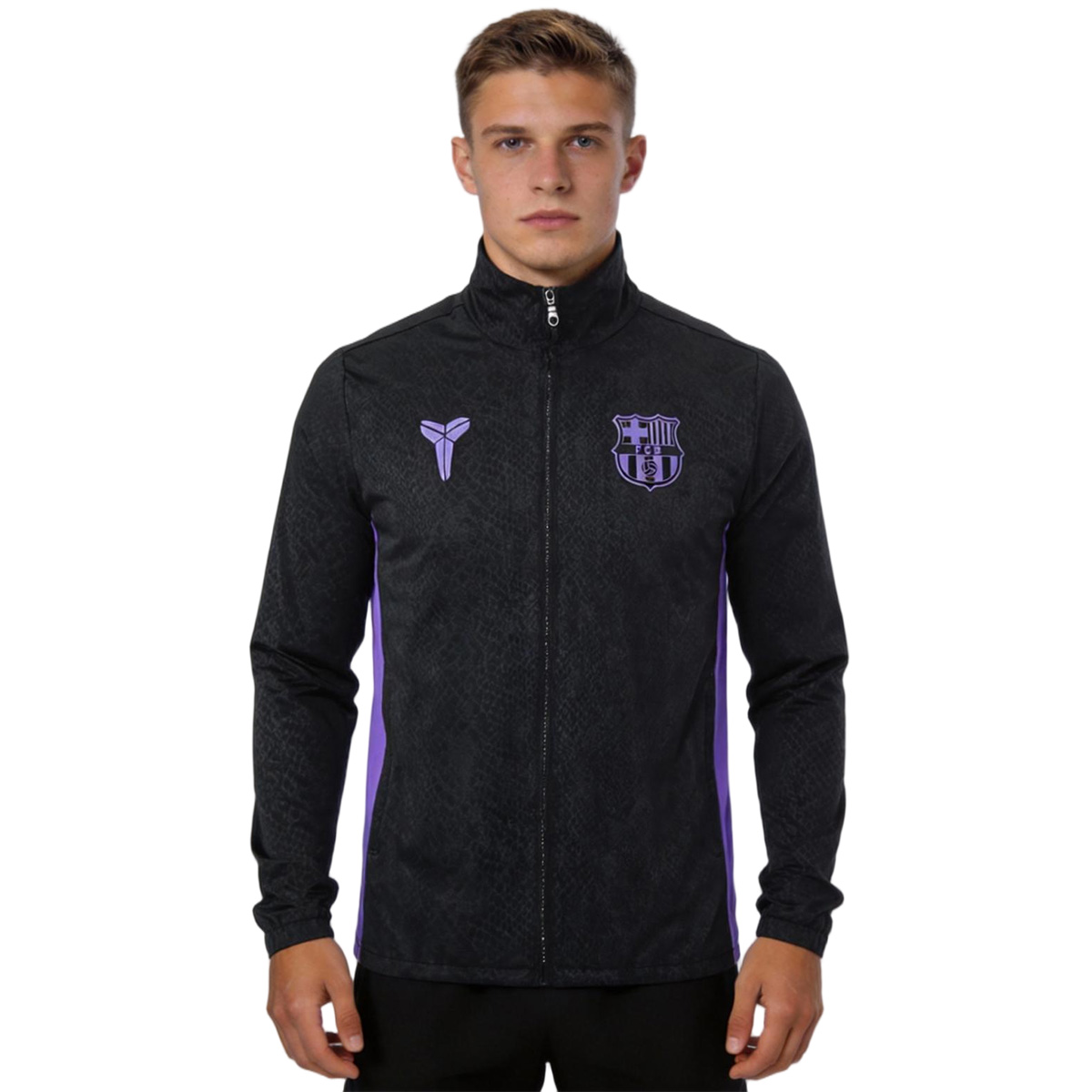 Barcelona x Kobe Bryant Windbreaker Jacket Black 2025/26 (back view)