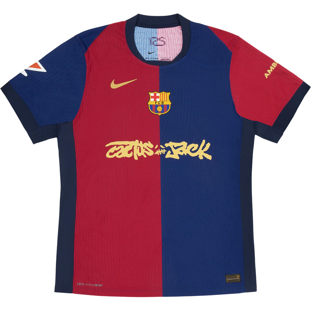 Barcelona x Travis Scott Cactus Jack Home Match Jersey 2024/25 (back view)
