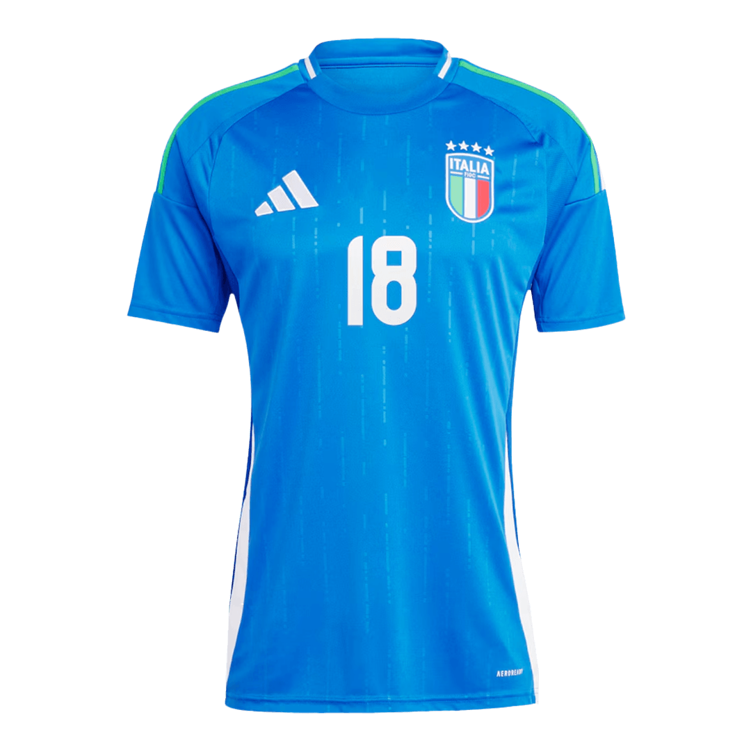 BARELLA #18 Italy Home Jersey Euro 2024 (back view)