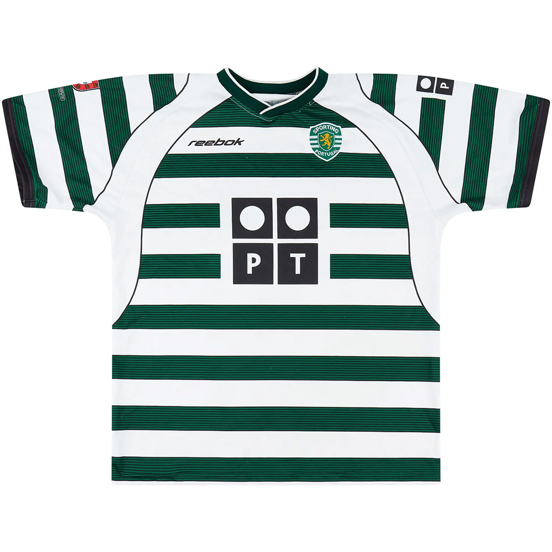 C.RONALDO #28 Retro Sporting Lisbon Home Jersey 2002/03 (back view)