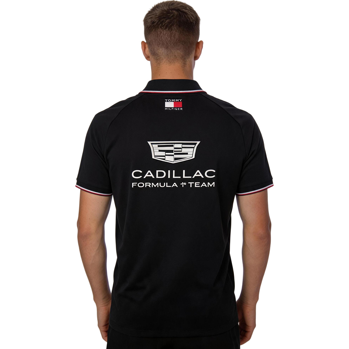 Cadillac F1 Racing Team Black Polo Shirt 2026 (back view)