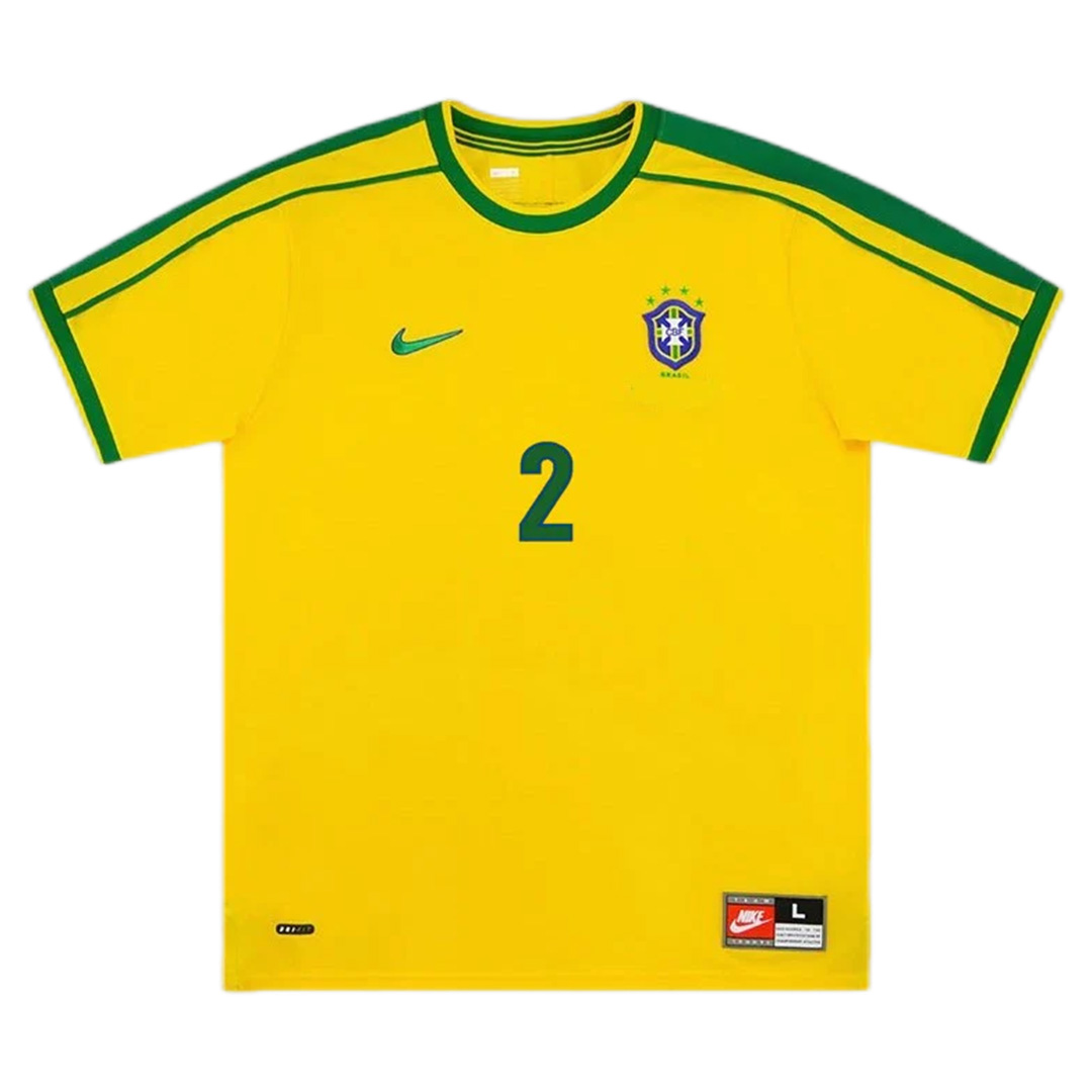 CAFU #2 Retro Brazil Home Jersey World Cup 1998 (back view)