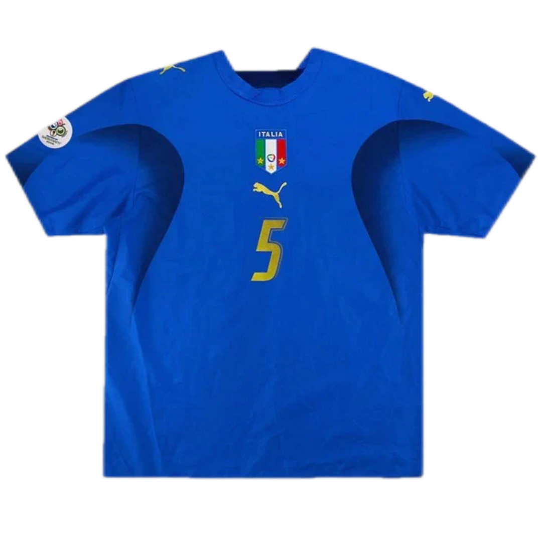 CANNAVARO #5 Retro Italy Home Jersey World Cup 2006 (back view)