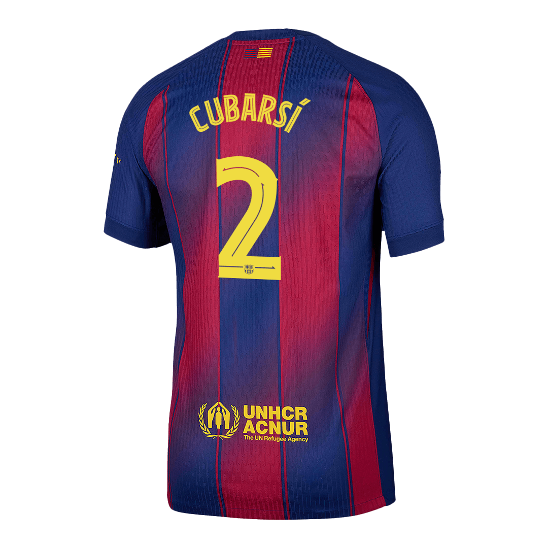 CUBARSÍ #2 Barcelona Home Jersey 2025/26 - UCL (back view)