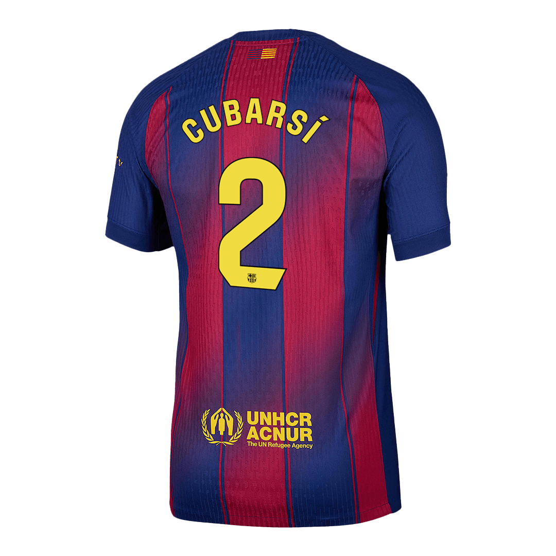 CUBARSÍ #2 Barcelona Home Match Jersey Player Version 2025/26 (back view)