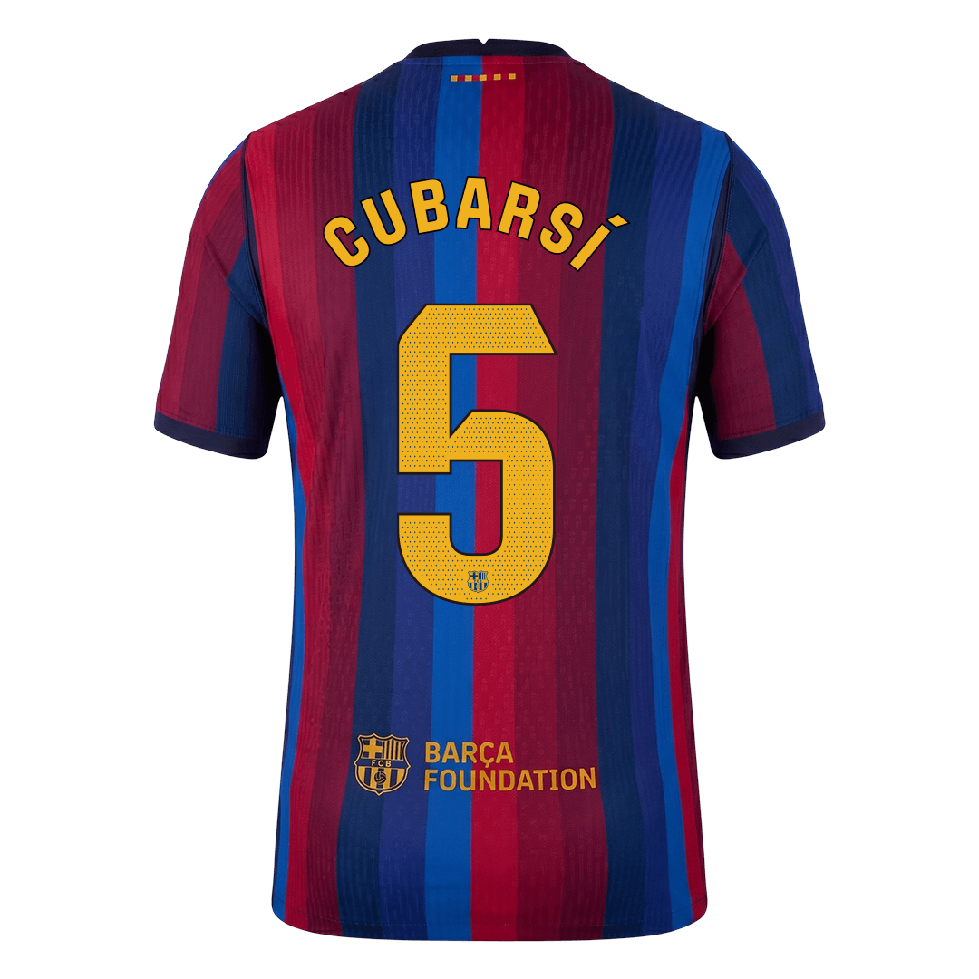 CUBARSÍ #5 Barcelona Home Match Jersey Player Version 2026/27 (back view)