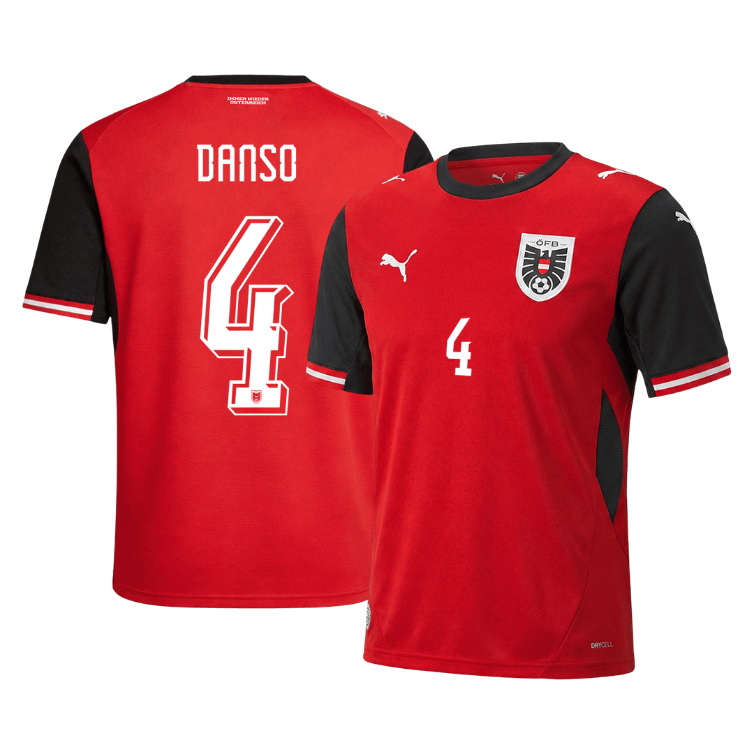 DANSO #4 Austria Home Jersey World Cup 2026 (back view)