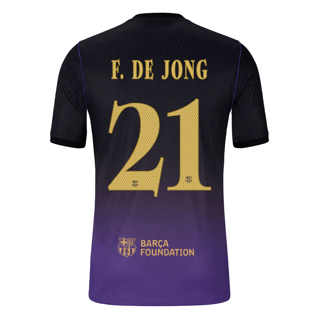 F. DE JONG #21 Barcelona Away Match Jersey Player Version 2026/27 (back view)
