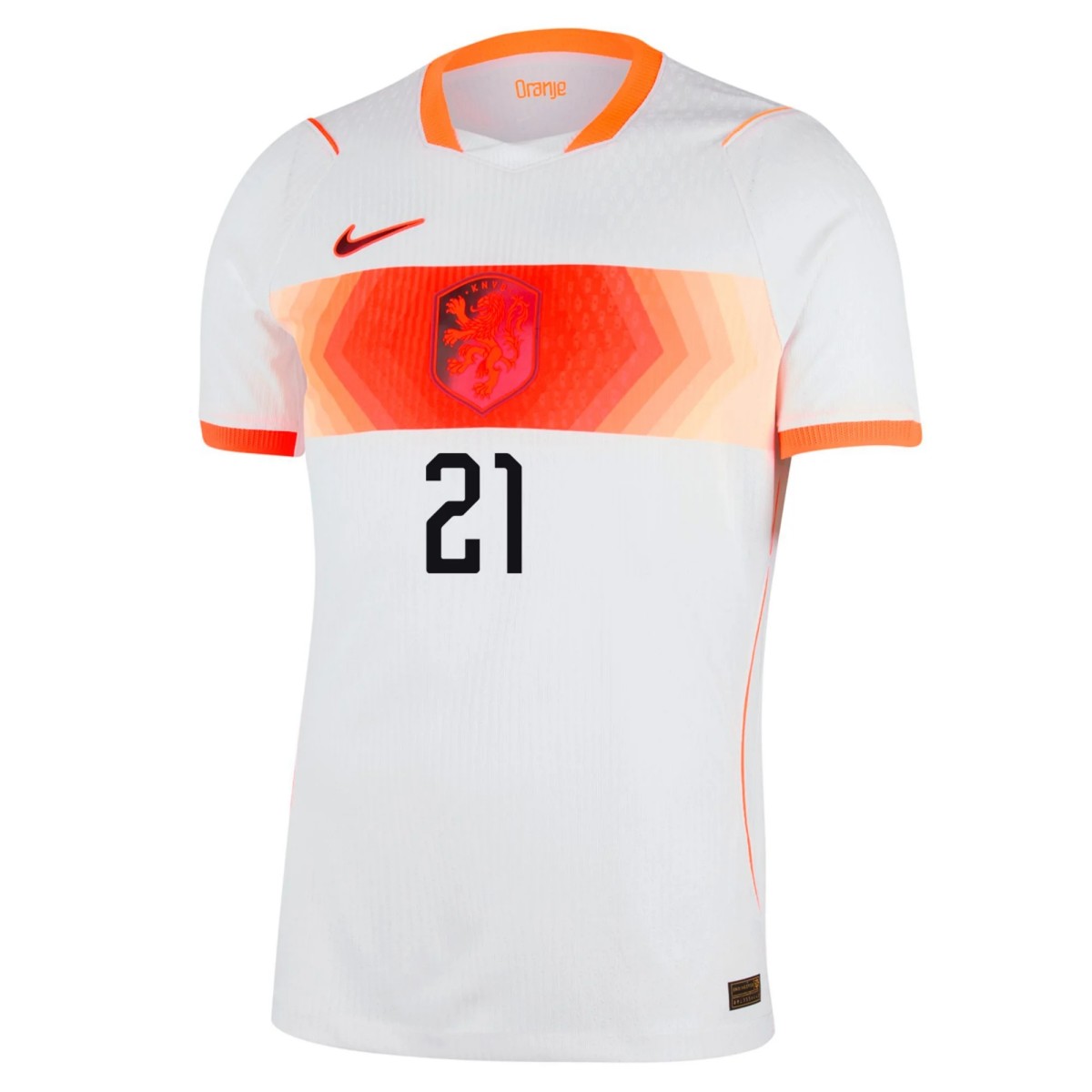 F.DE JONG #21 Netherlands Away Match Jersey Player Version World Cup 2026 (back view)