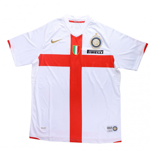 Figo #7 Retro Inter Milan 100th Anniversary Away Jersey 2007/08 (back view)