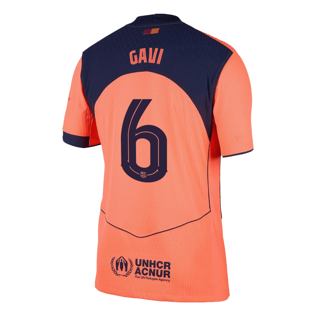 GAVI #6 Barcelona Third Match Jersey Player Version 2025/26 - UCL (back view)