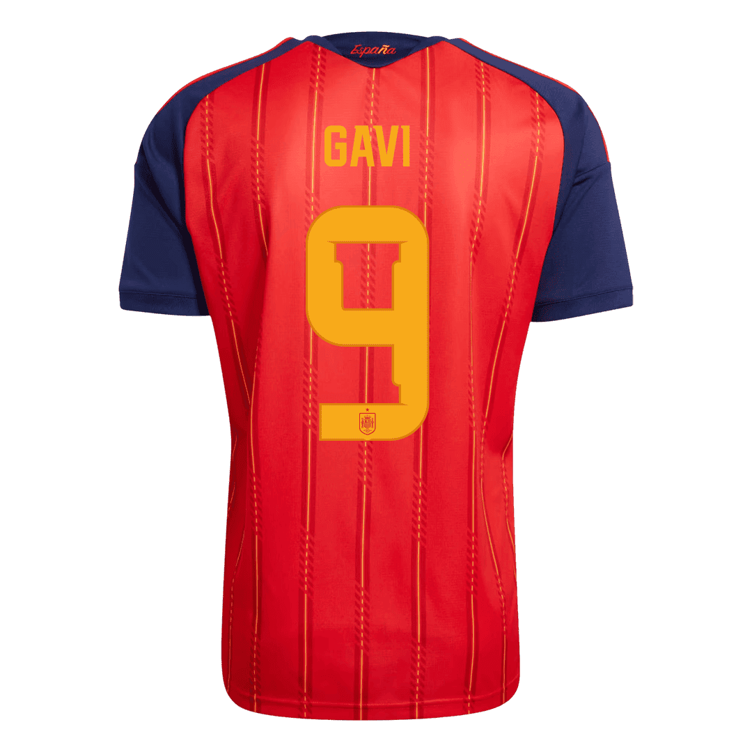 GAVI #9 Spain Home Winners 2 Star Jersey 2026 (back view)