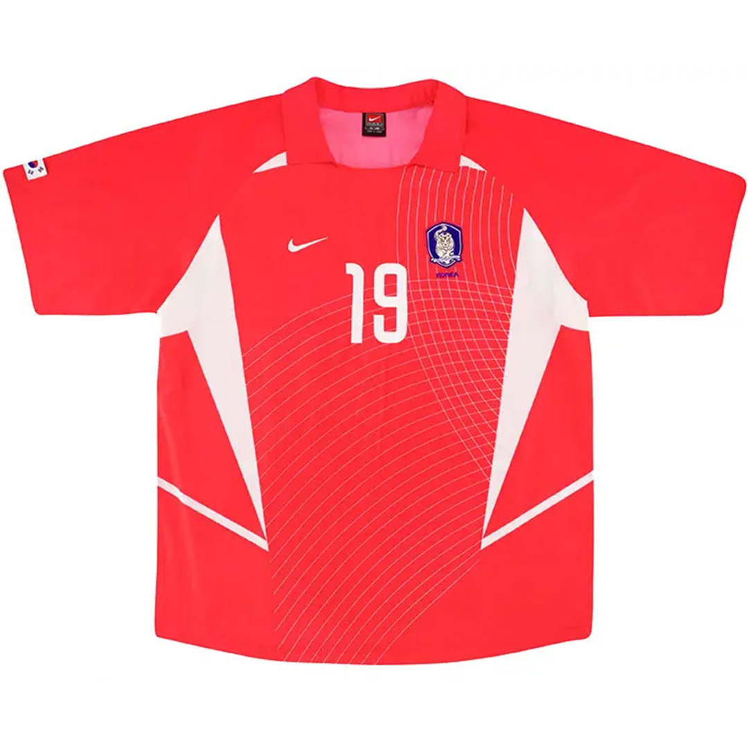 J H AHN #19 Retro South Korea Home Jersey 2002 (back view)