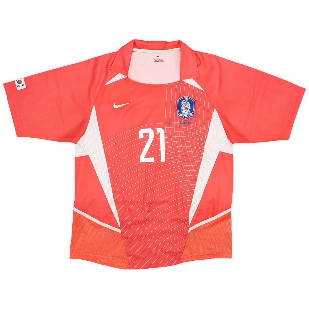 J S PARK #21 Retro South Korea Home Jersey 2002 (back view)