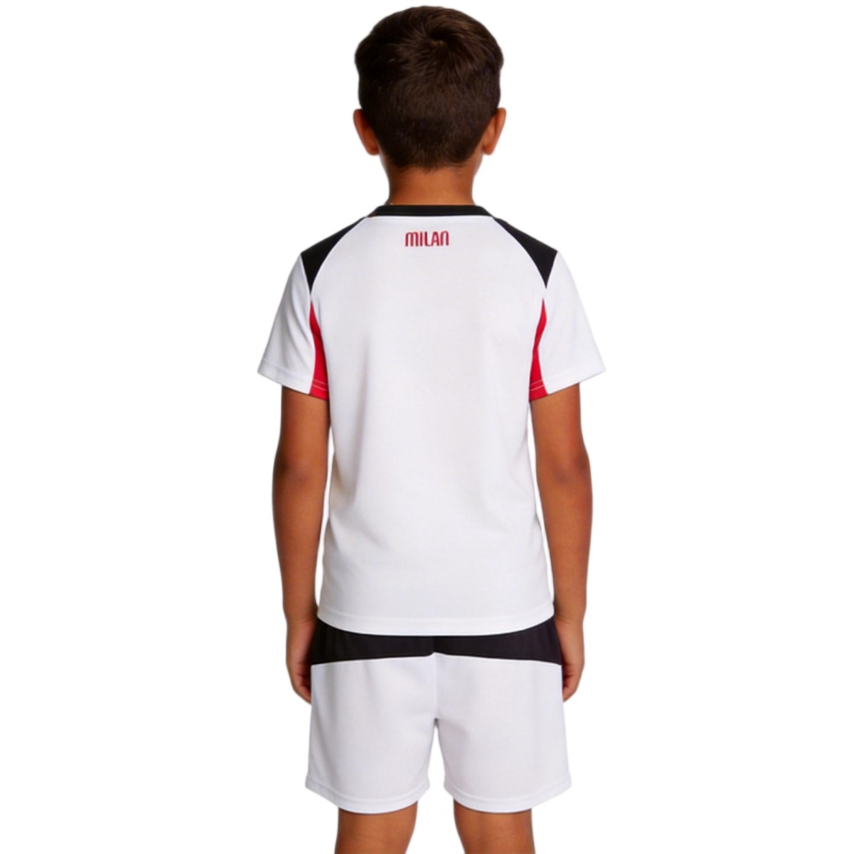 Kids AC Milan Away Jersey Kit 2025/26 (back view)