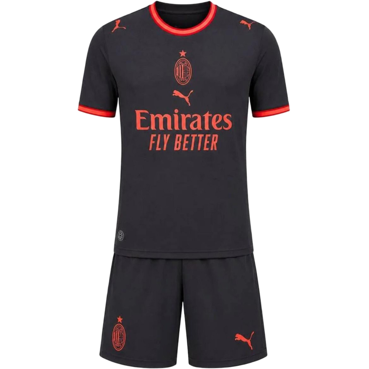 Kids AC Milan Third Jersey Kit 2026/27 (back view)