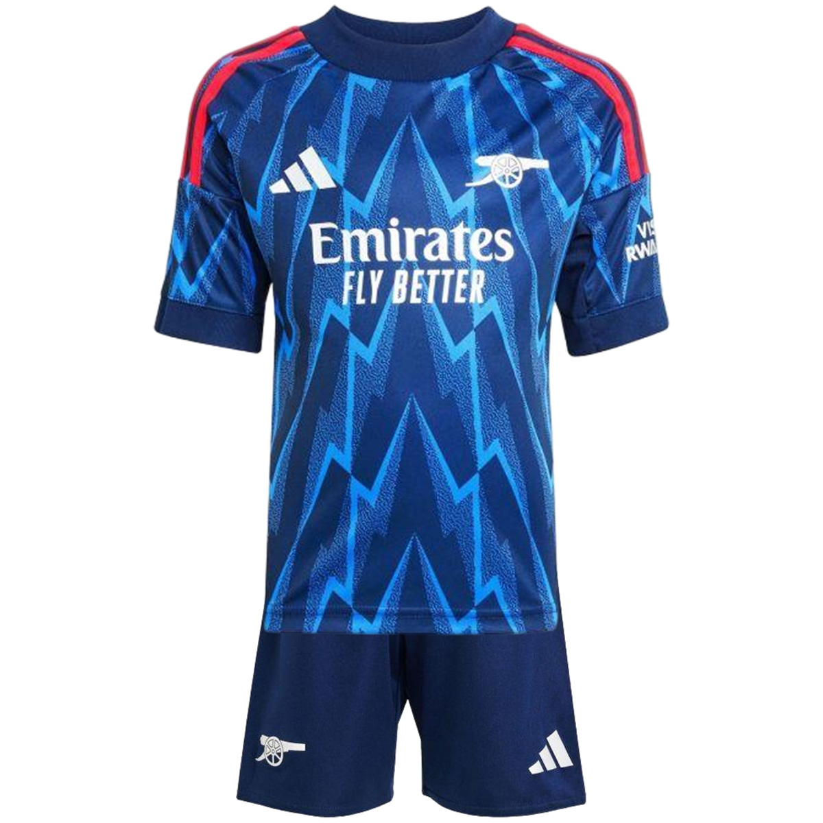 Kids Arsenal Away Jersey Full Kit 2025/26 (back view)