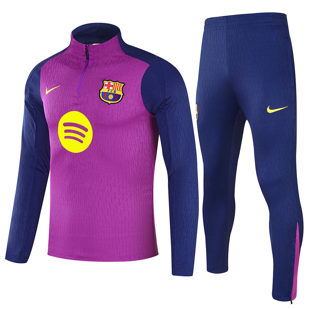 Kids Barcelona 1/4 Zipper Sweat Kit(Top+Pants) Purple 2025/26 (back view)