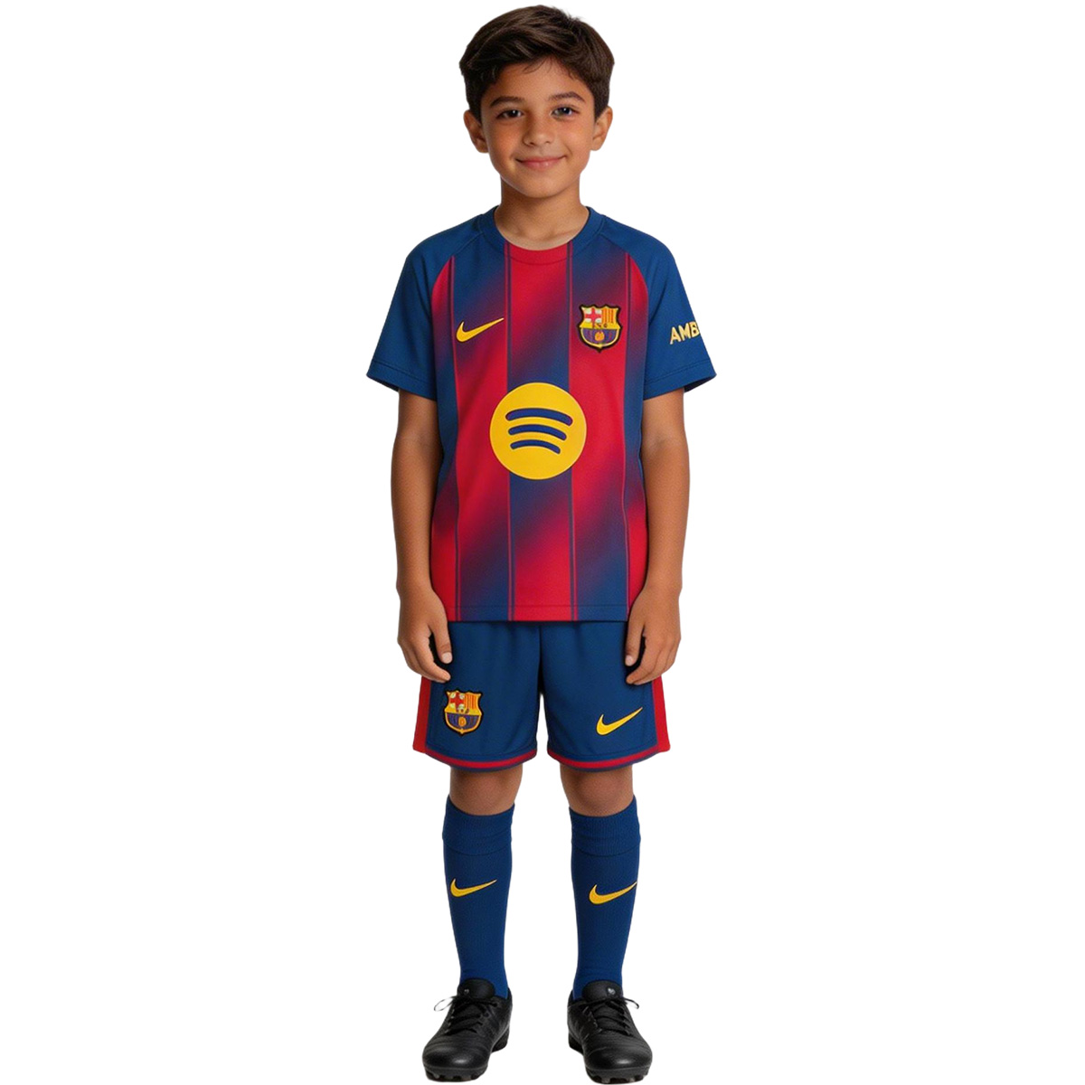 Kids Barcelona Home Jersey Full Kit 2025/26