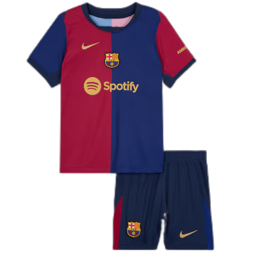 Kids Barcelona Home Jersey Kit 2024/25 (back view)