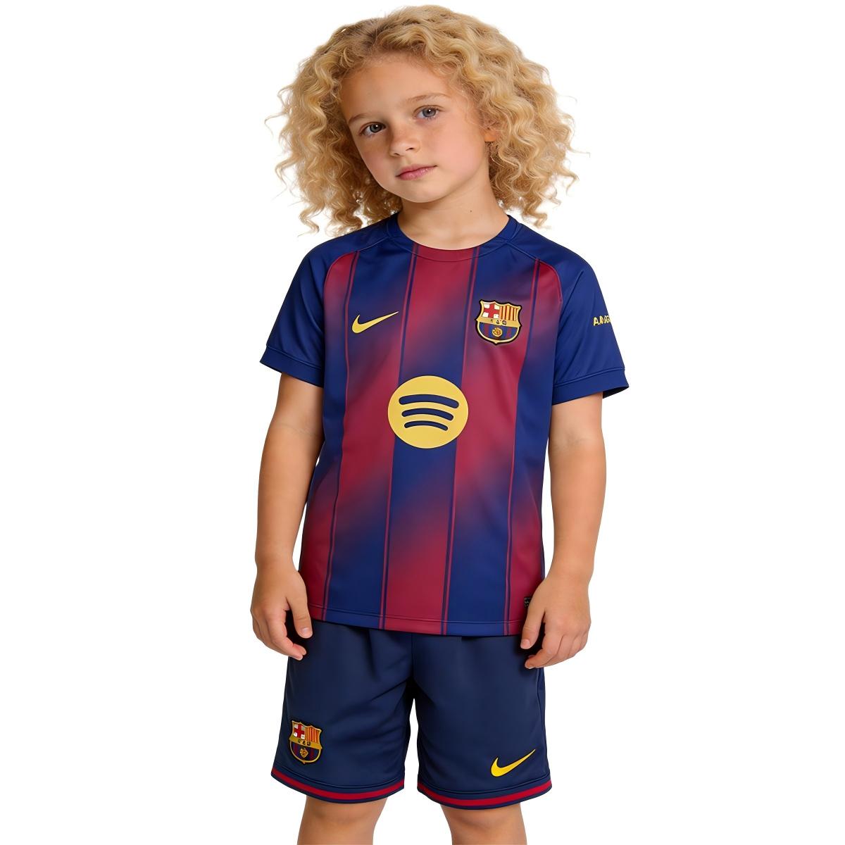 Kids Barcelona Home Jersey Kit 2025/26 (back view)