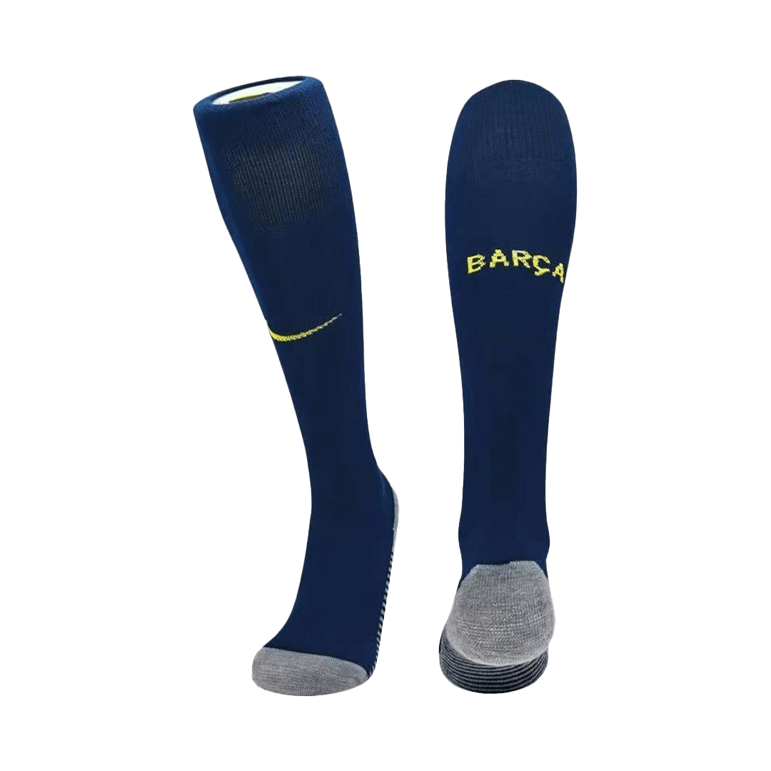 Kids Barcelona Home Soccer Socks - Navy 2025/26 (back view)