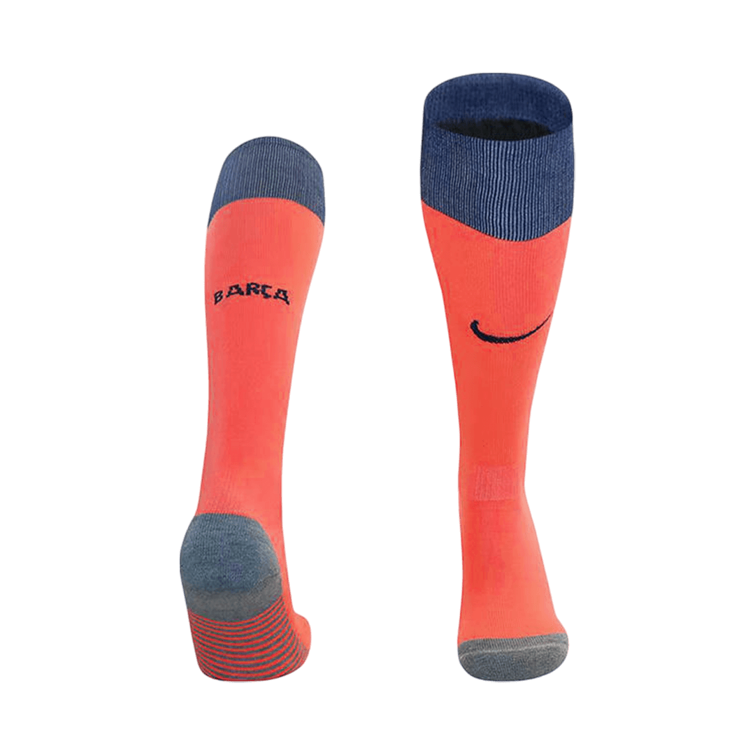Kids Barcelona Third Soccer Socks - Orange 2025/26 (back view)