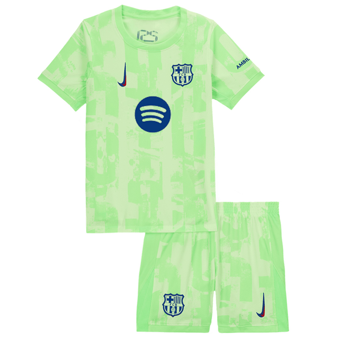 Kids Barcelona Third Spotify Logo Without Text Jersey Kit 2024/25 (back view)