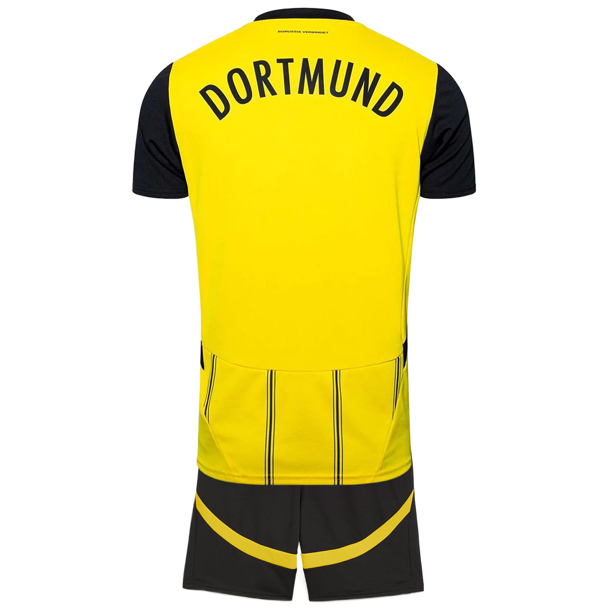 Kids Borussia Dortmund Home Jersey Kit 2024/25 (back view)