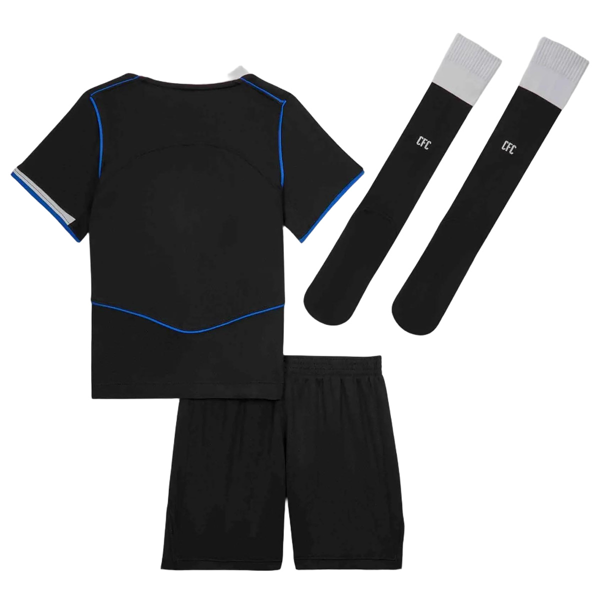 Kids Chelsea Third Jersey Full Kit 2025/26 (back view)