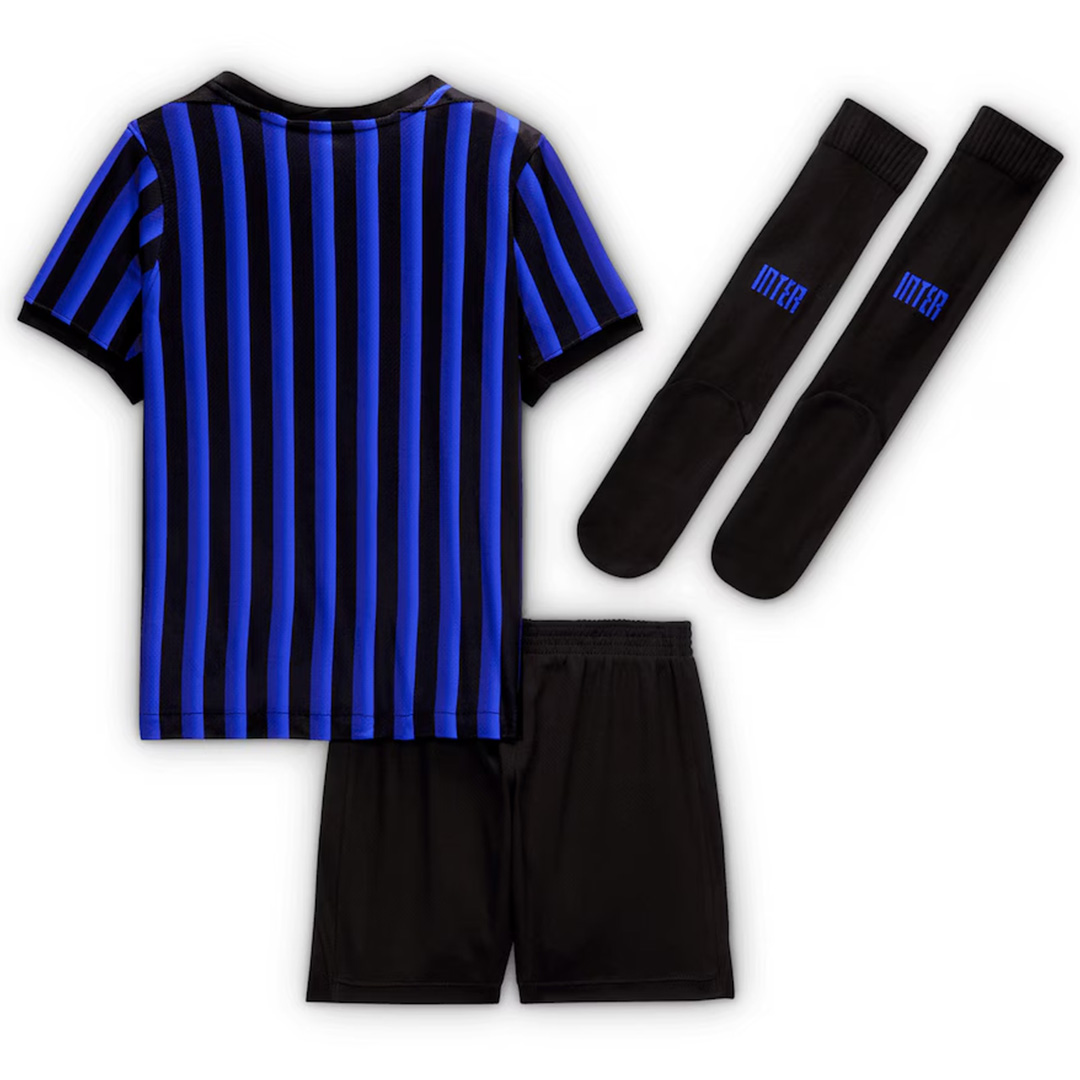 Kids Inter Milan Home Jersey Full Kit 2025/26 (back view)