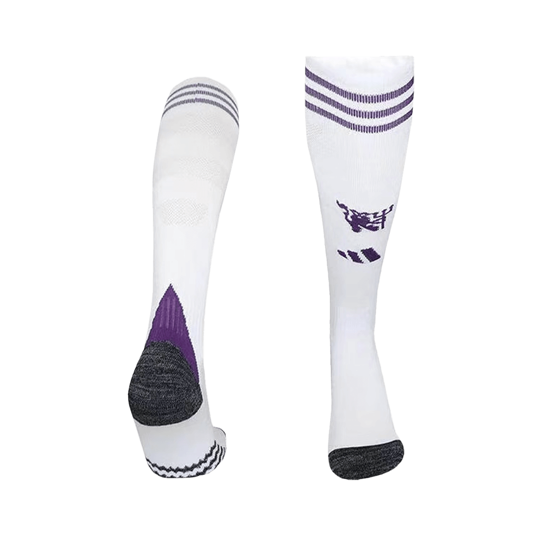 Kids Manchester United Away Soccer Socks - White 2025/26