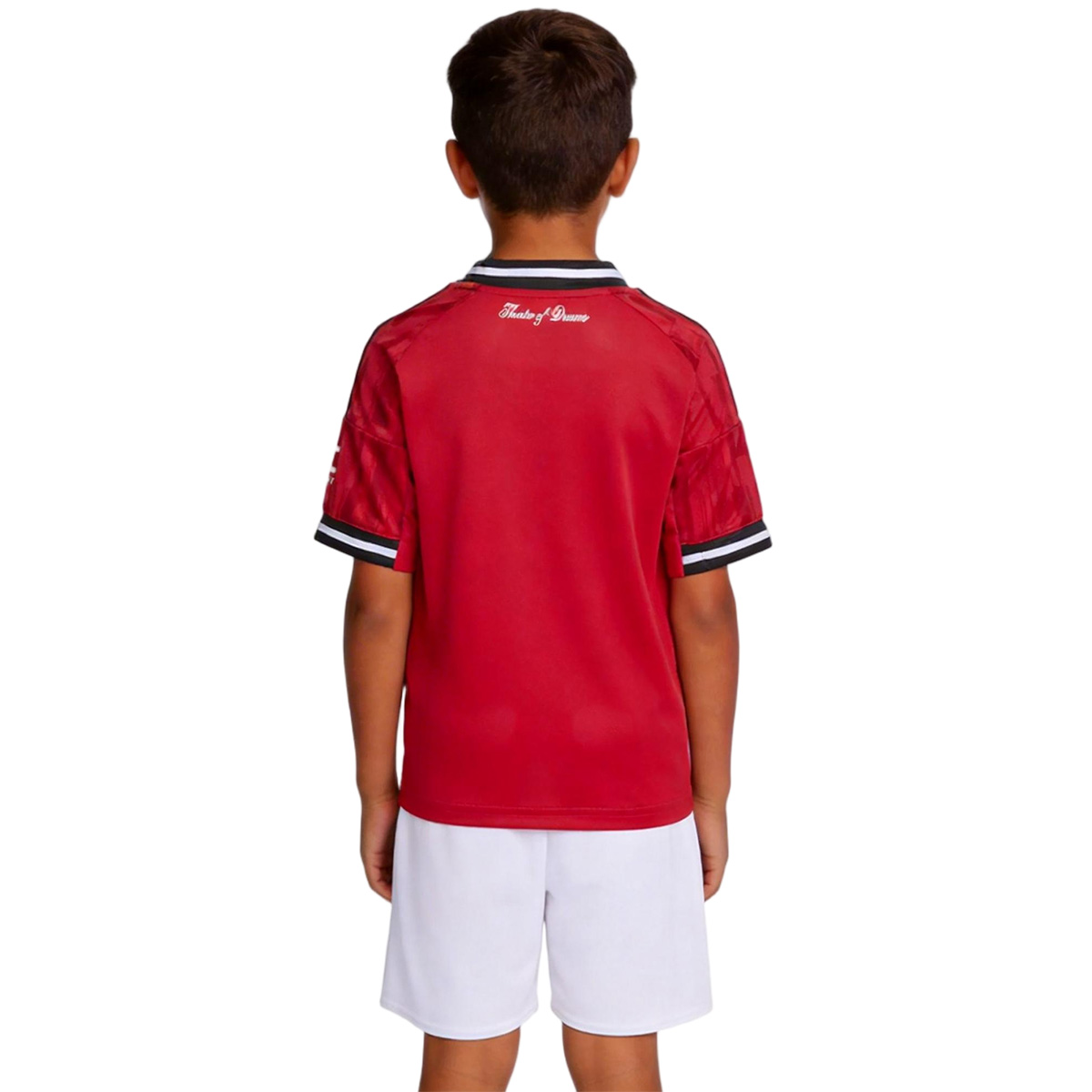 Kids Manchester United Home Jersey Kit 2025/26 (back view)