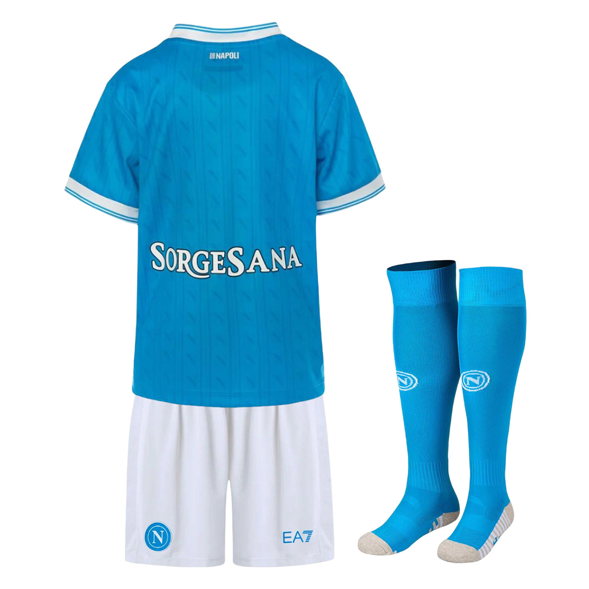 Kids Napoli Home Jersey Full Kit 2025/26 (back view)