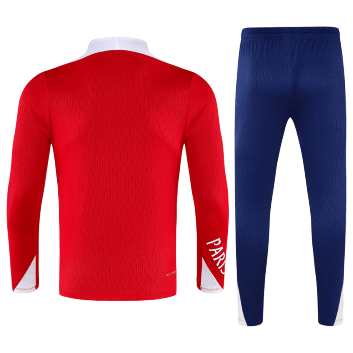 Kids PSG Zipper Sweatshirt Kit(Top+Pants) Red 2025/26 (back view)